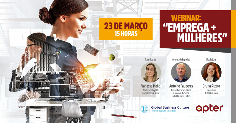 Emprega + Mulheres: a Apter fará um Webinar sobre a nova lei